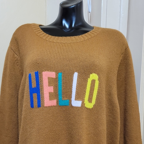 St. John's Bay HELLO Acrylic Crewneck Sweater Women's size 2X - Picture 2 of 4